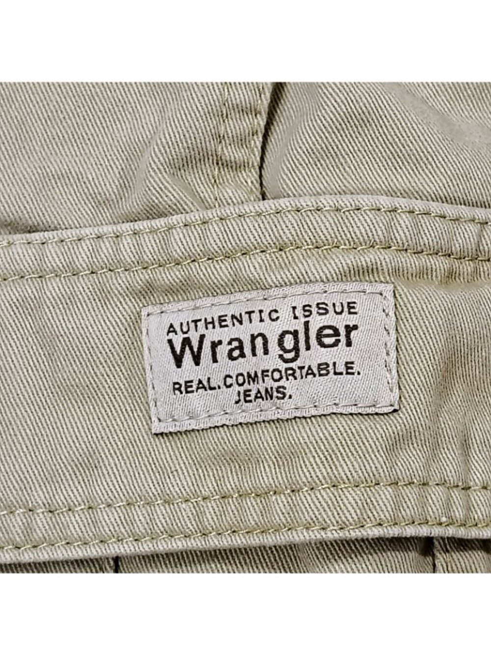 Wrangler Khaki Cargo Pants Mens Size 34 x 34 Straight Leg Pockets Cotton Tan - Picture 16 of 16